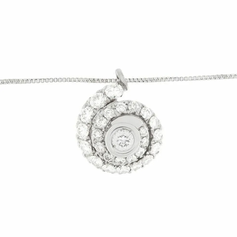 Collier en or blanc avec spirale de diamants