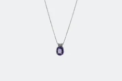 Collier en or blanc avec améthyste et diamant