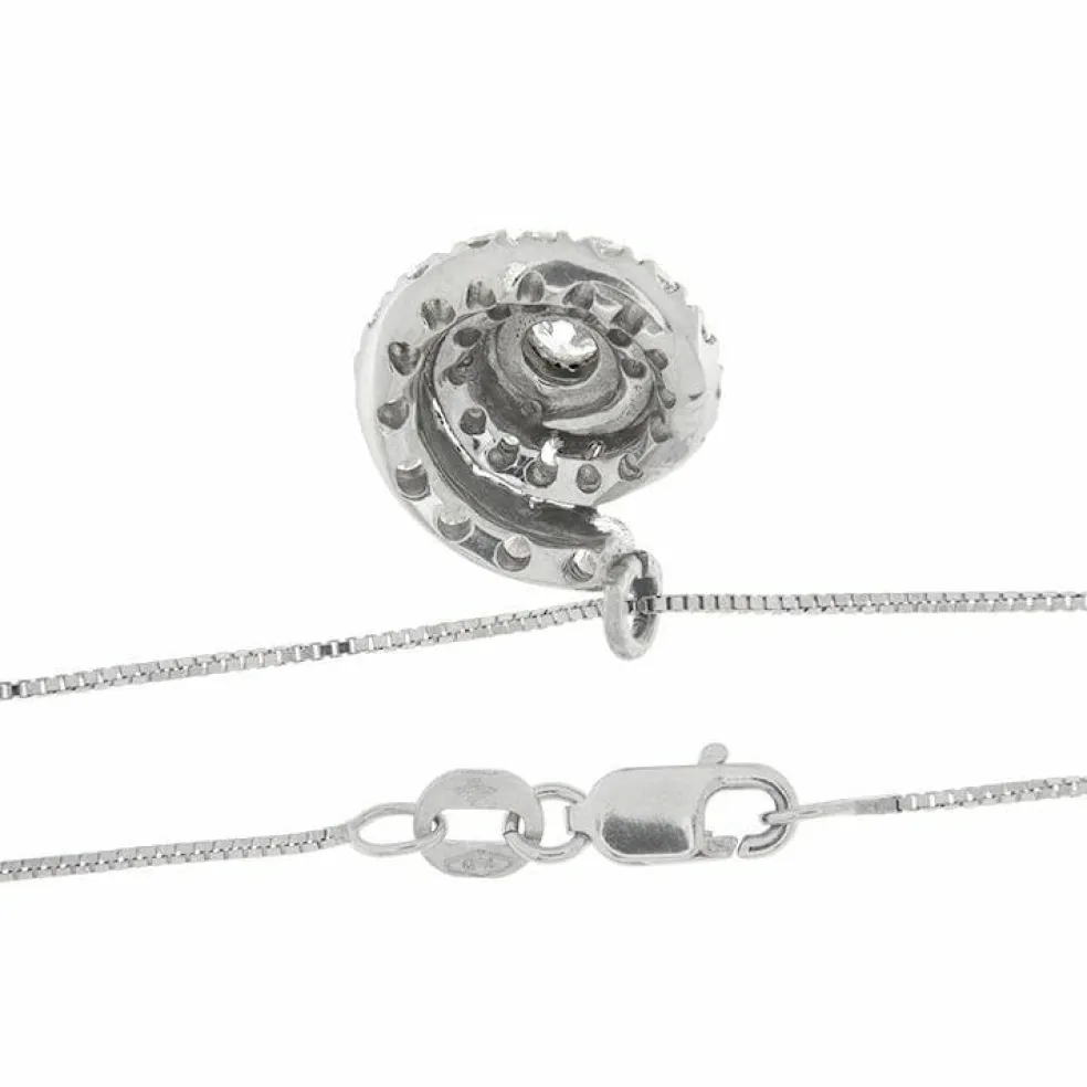 Collier en or blanc avec spirale de diamants