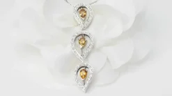 Collier en or blanc, citrine et diamants