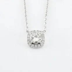 Collier en or blanc diamants naturels