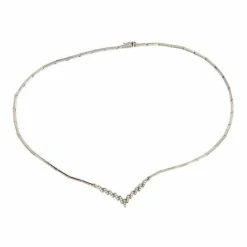 Collier en or blanc diamants 0,35 ct