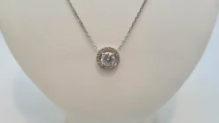 Collier en Or blanc, diamants de synthèse