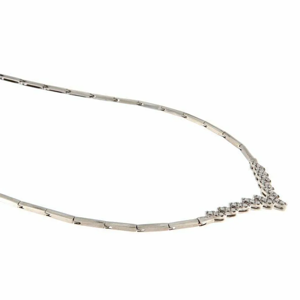 Collier en or blanc diamants 0,35 ct