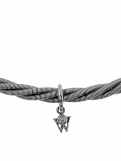 Collier en or blanc entrelacé avec diamant de Whiting