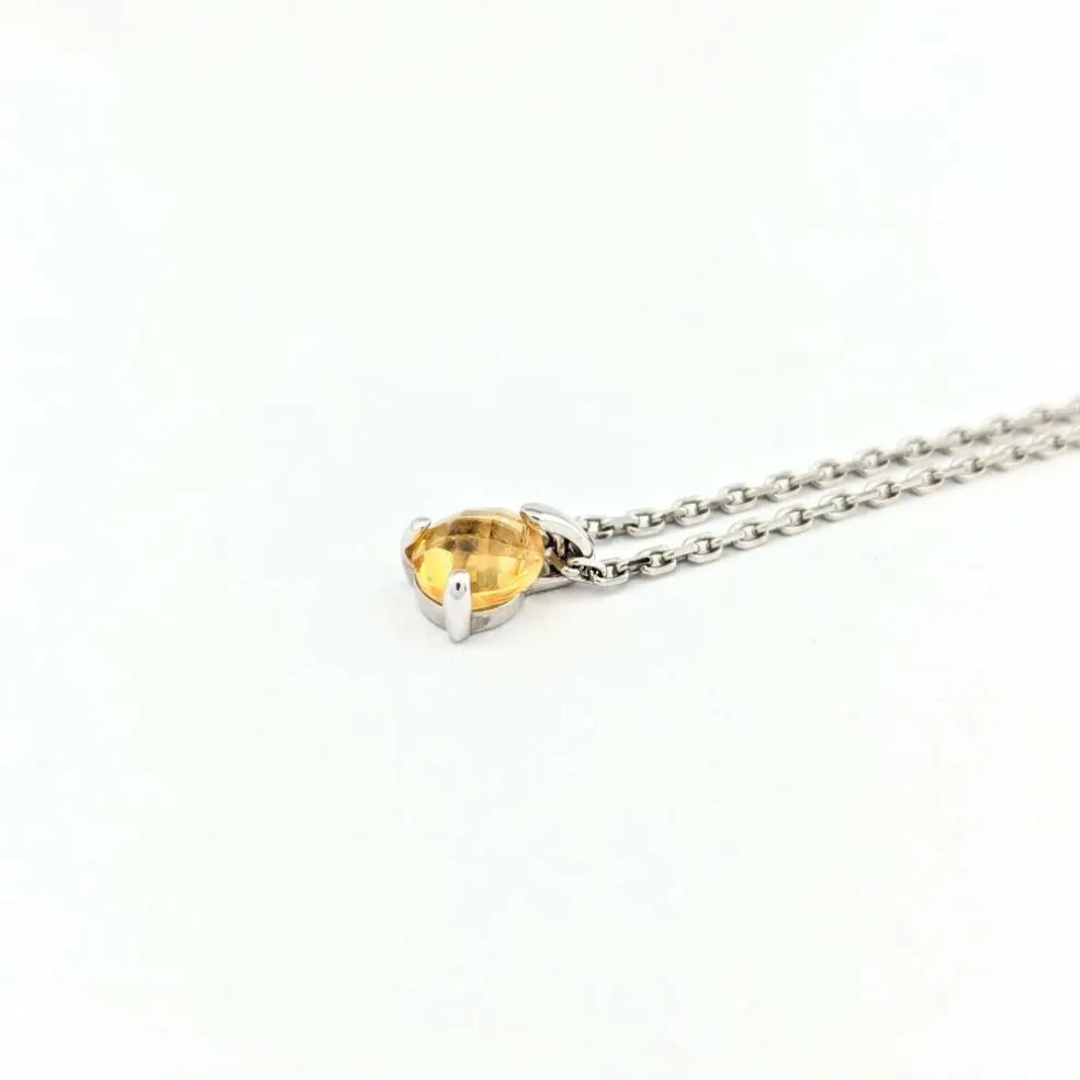 Collier en or blanc et citrine