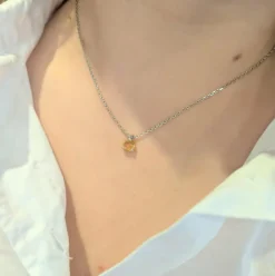 Collier en or blanc et citrine