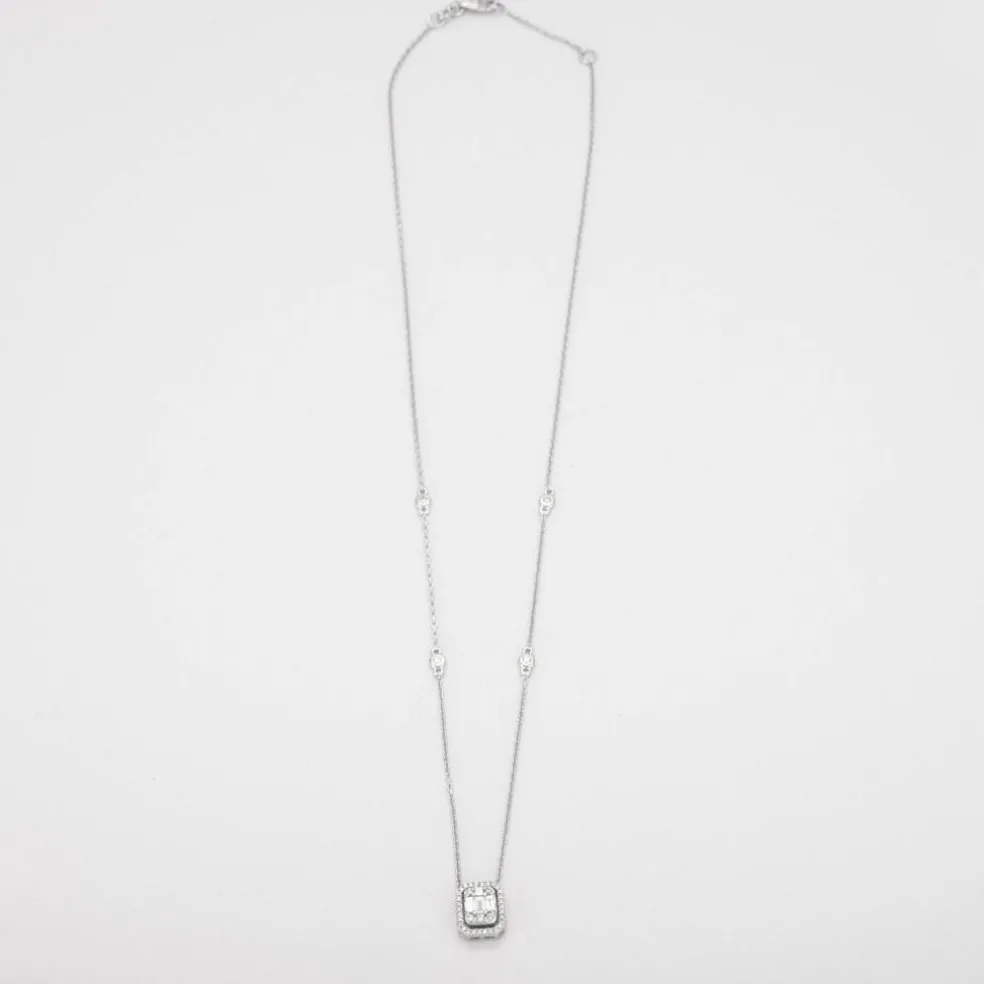Collier en or blanc et diamants