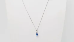 Collier en or blanc, tanzanite et diamants
