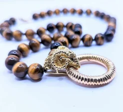 Collier en or et oeil-de-tigre