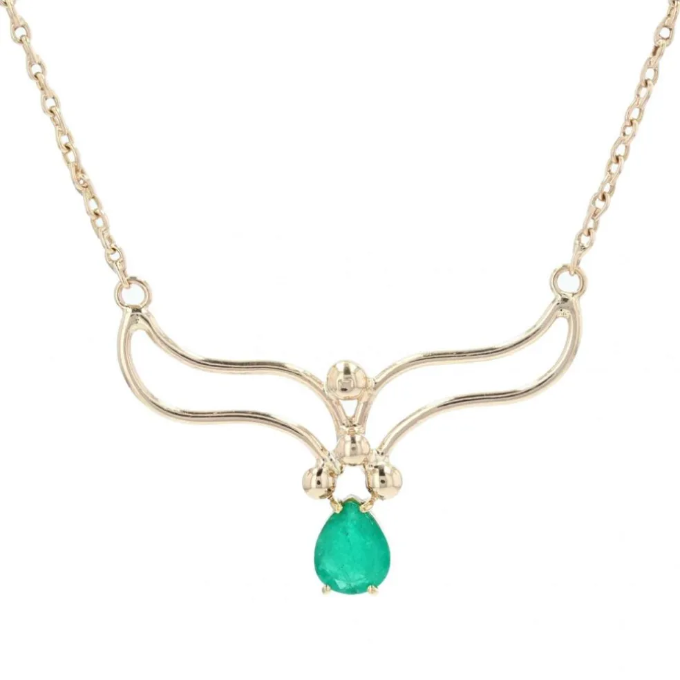 Collier en or et son émeraude