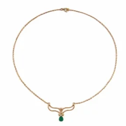 Collier en or et son émeraude