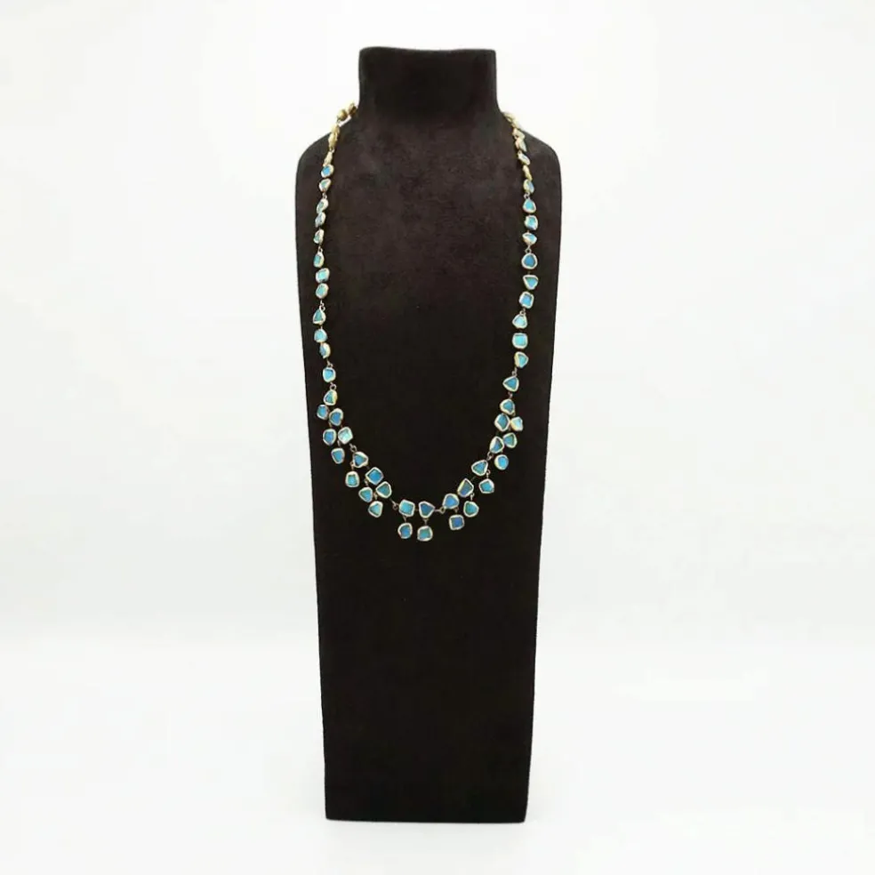 Collier en or gris & talosel