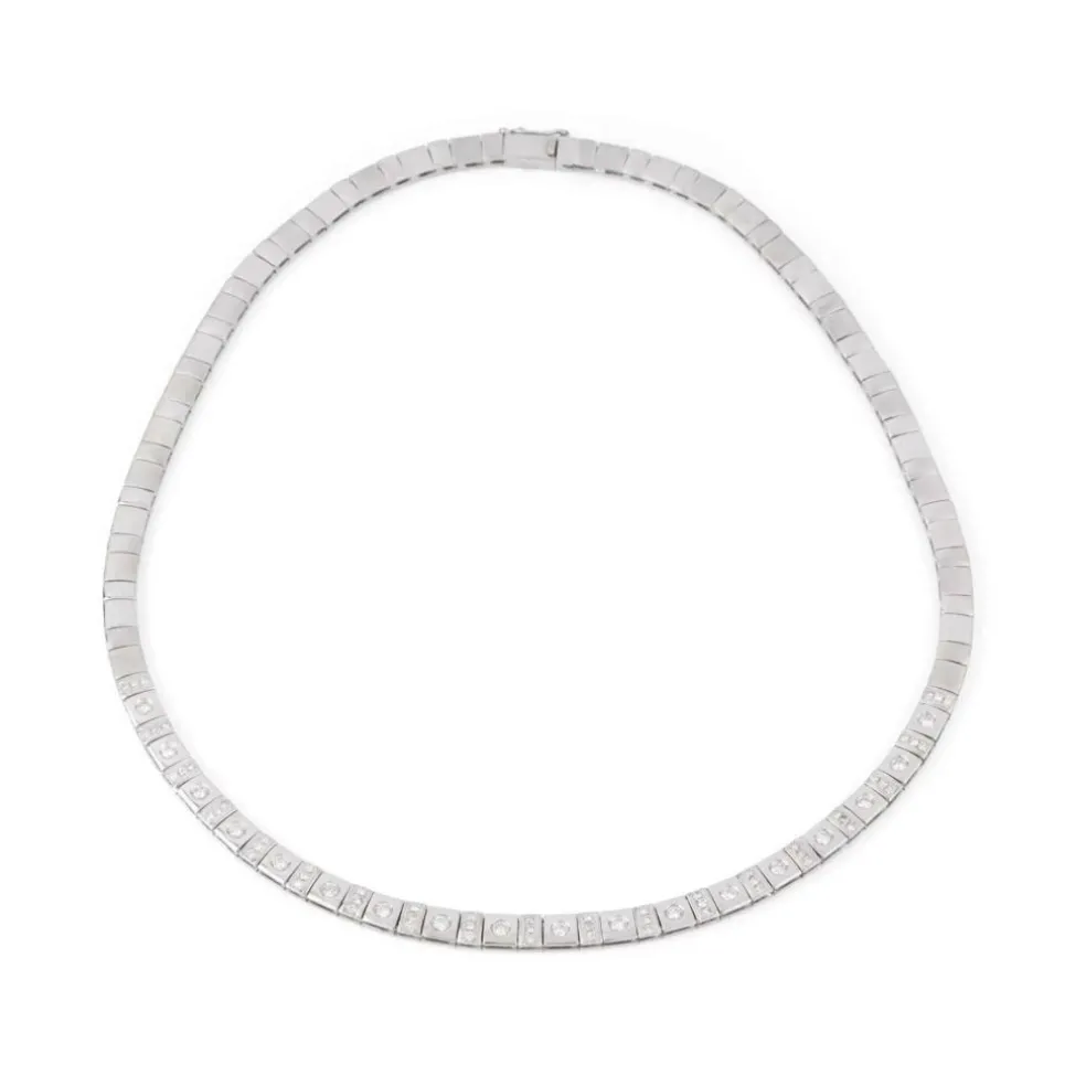 Collier en or gris et diamant