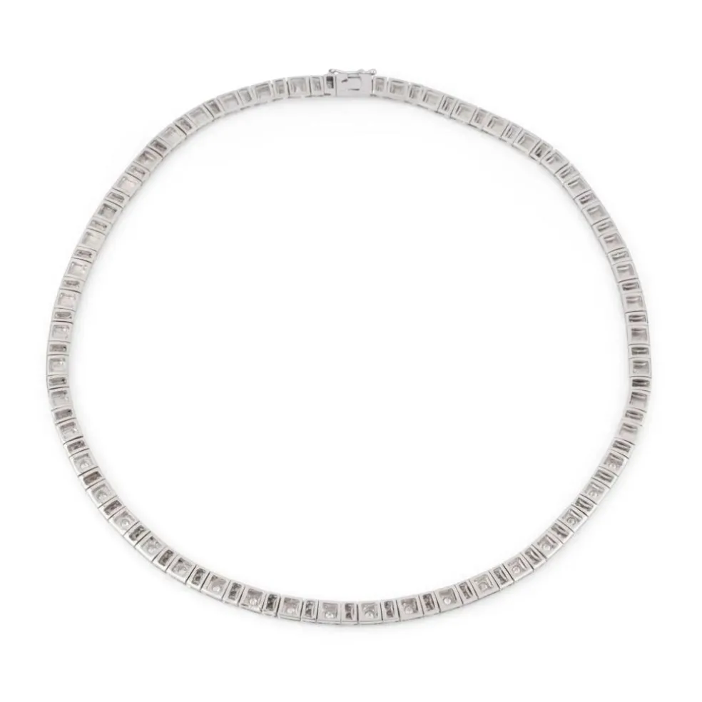 Collier en or gris et diamant