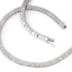 Collier en or gris et diamant
