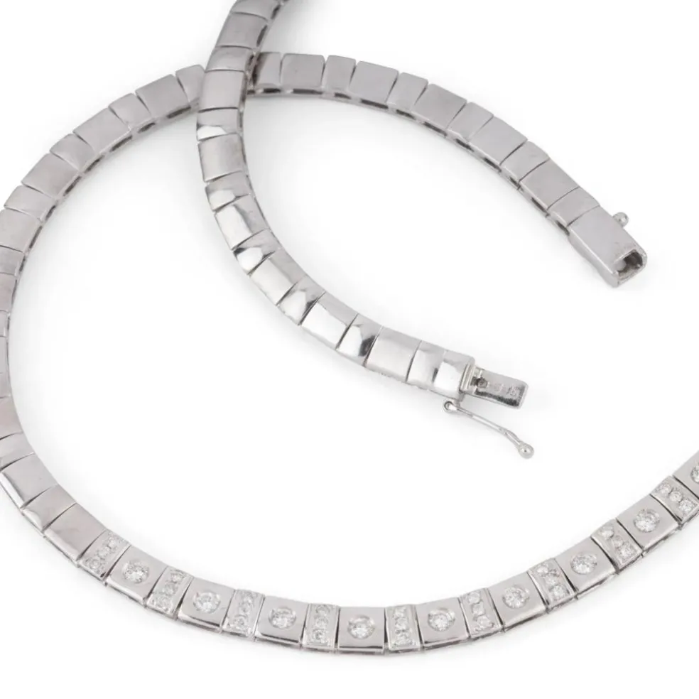 Collier en or gris et diamant