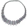 Collier en or gris, rubis et diamants
