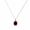 Collier en or jaune 18 carats avec citrine mandarine et diamant