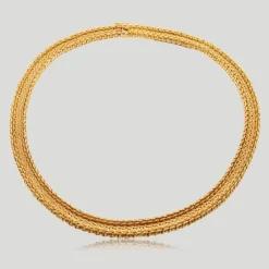 Collier en or jaune à maille texturée
