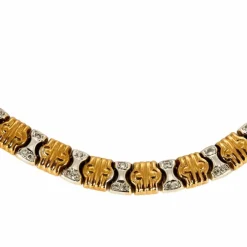 Collier en or jaune et or gris, diamants