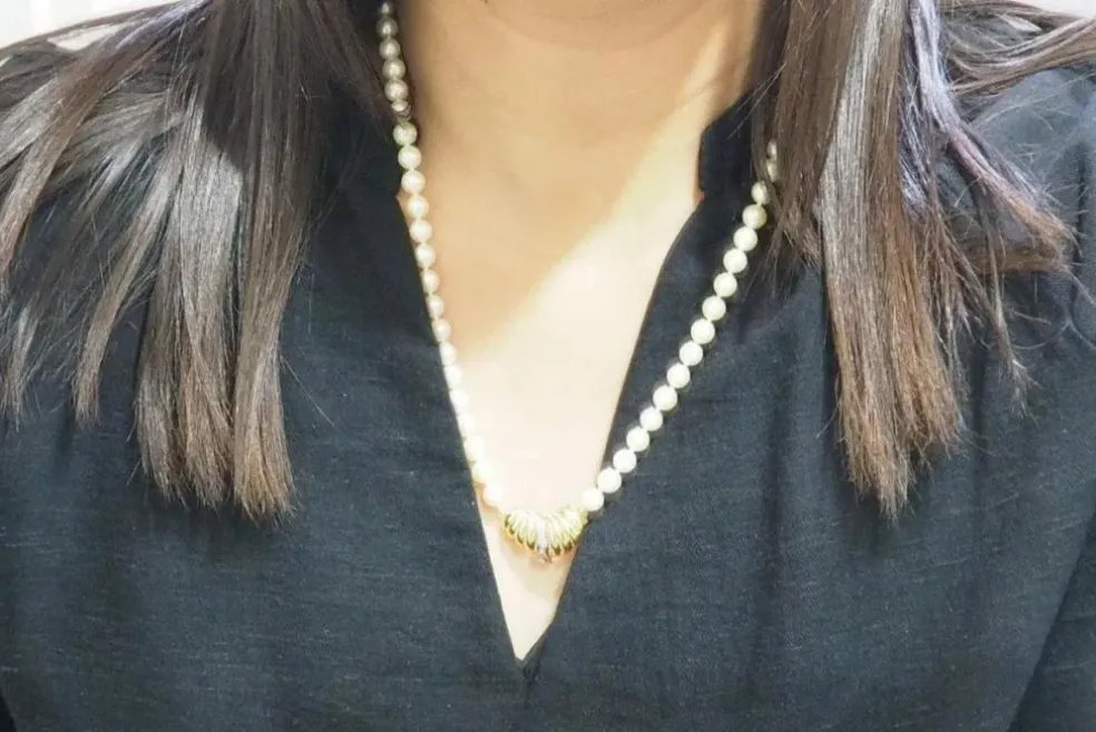 Collier en or jaune et perles de culture