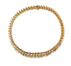 Collier en or jaune et platine serti de 48 diamants