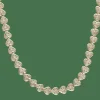 Collier en or jaune 18K avec 7,20 ct de diamants brillants sur motifs cœurs – 42 cm