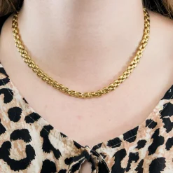 Collier en or jaune maille grain de riz