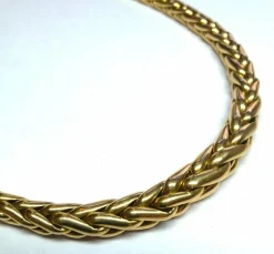 Collier en or jaune, maille palmier