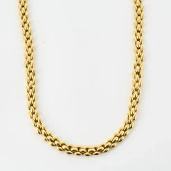Collier en or jaune maille grain de riz