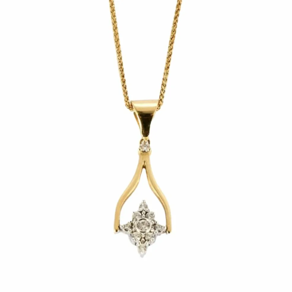 Collier en or jaune mobile avec saphirs et diamants