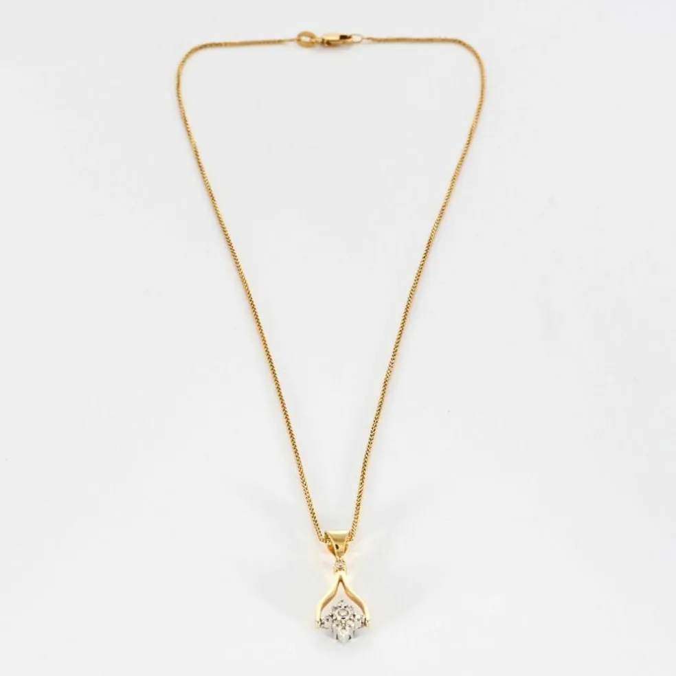 Collier en or jaune mobile avec saphirs et diamants