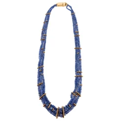 Collier en or jaune, saphirs