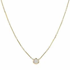 Collier en or maille bâtonnets et son opale