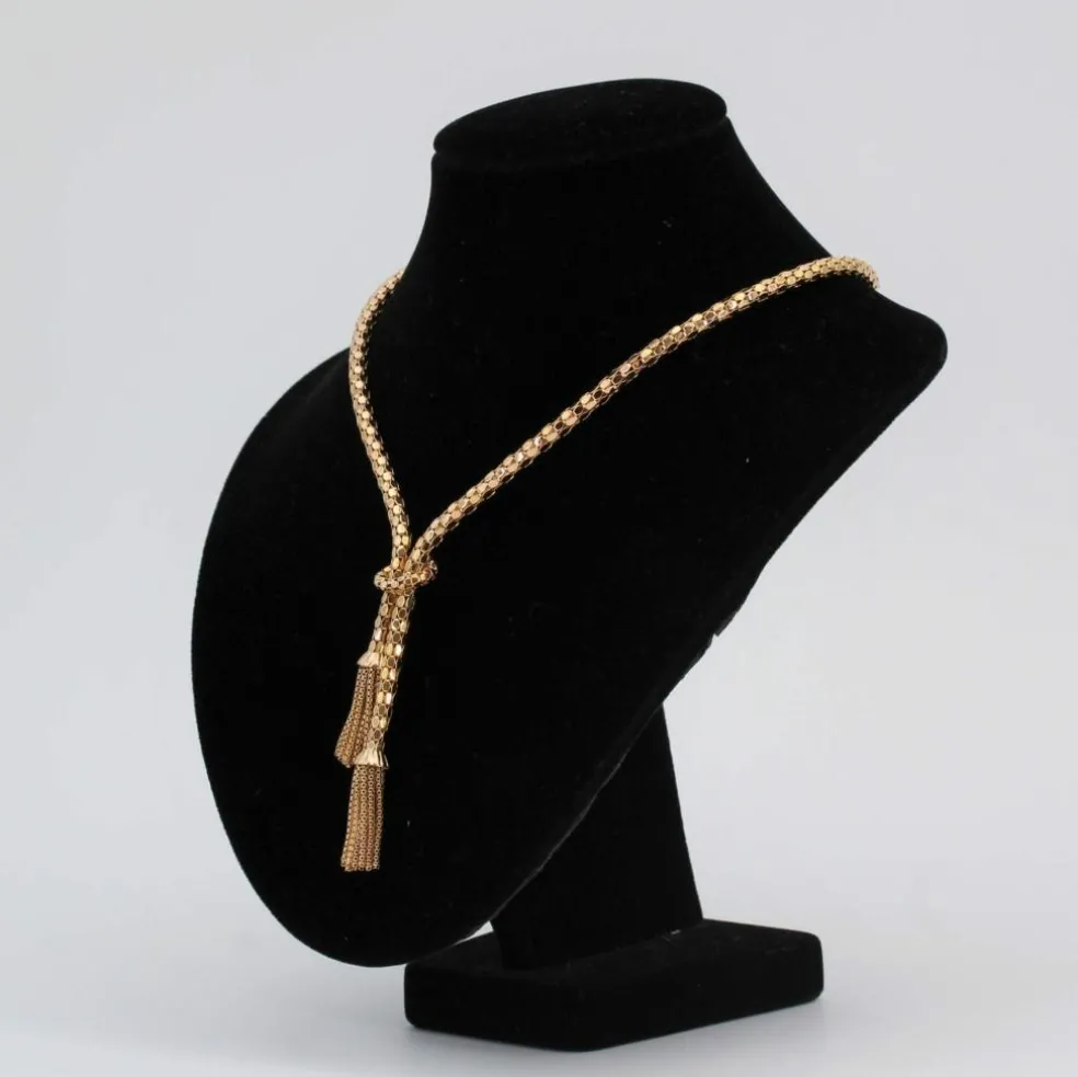 Collier en or maille orvet et ses pompons d'or