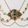 Collier esclave du XIXème siècle en or émaillé et perles fines