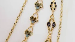 Collier esclave du XIXème siècle en or émaillé et perles fines