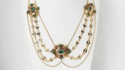 Collier esclave du XIXème siècle en or émaillé et perles fines