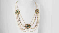 Collier esclave du XIXème siècle en or émaillé et perles fines