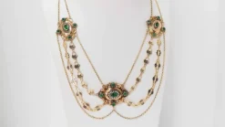 Collier esclave du XIXème siècle en or émaillé et perles fines