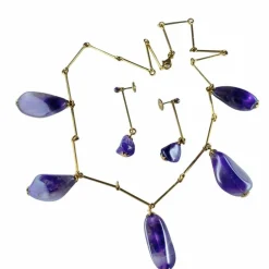 Collier et boucles d’oreilles améthystes