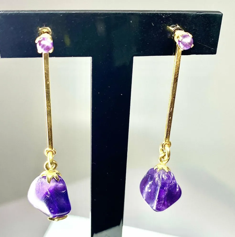 Collier et boucles d’oreilles améthystes