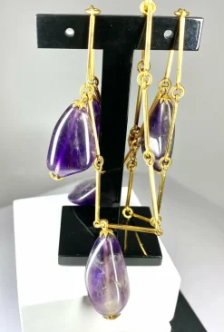 Collier et boucles d’oreilles améthystes