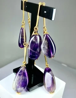 Collier et boucles d’oreilles améthystes