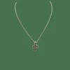 Collier et pendentif croix or blanc 18 carats sertis de diamants
