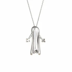Collier fantôme en or blanc et diamants