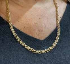 Collier femme or jaune longueur 60 cm