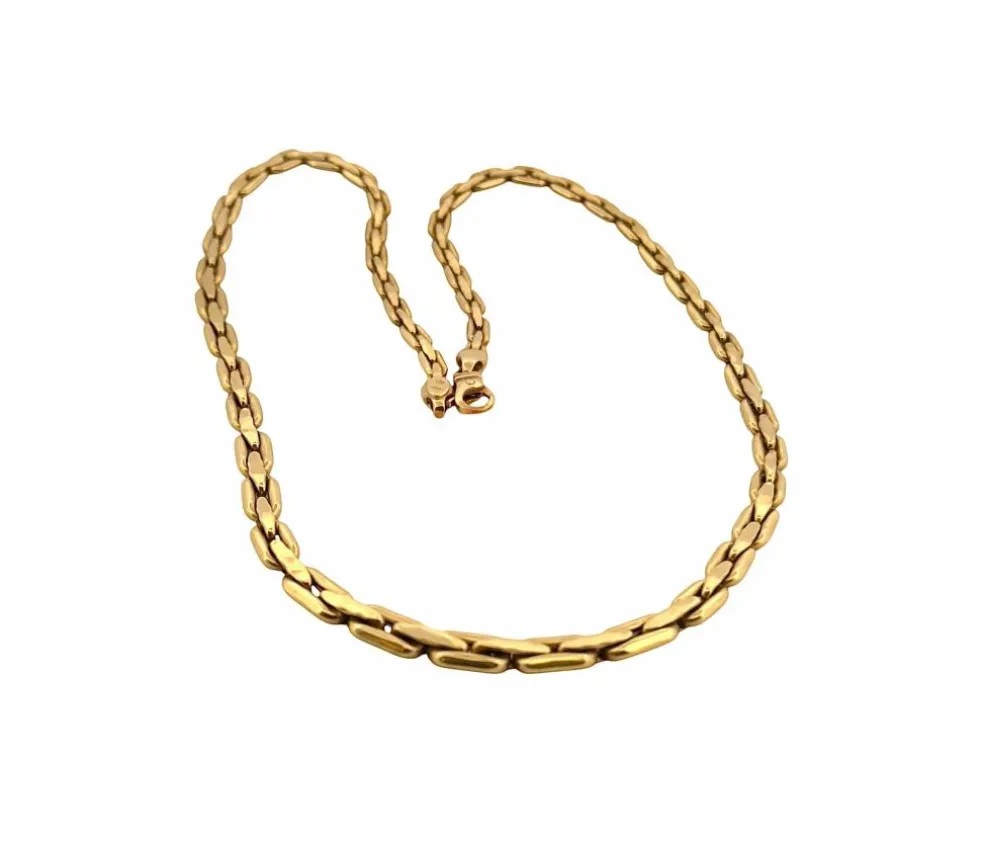 Collier femme réversible en or jaune