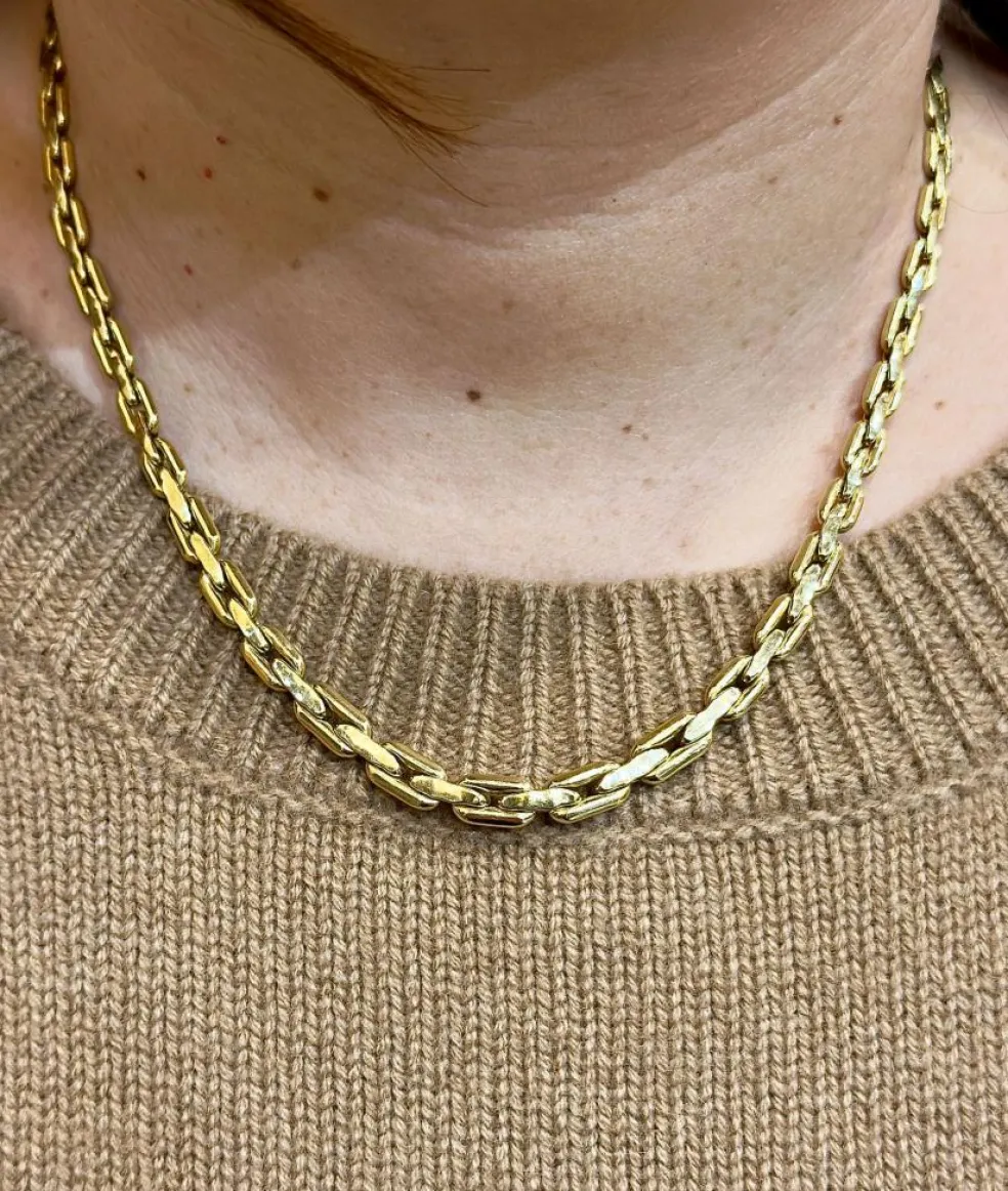 Collier femme réversible en or jaune